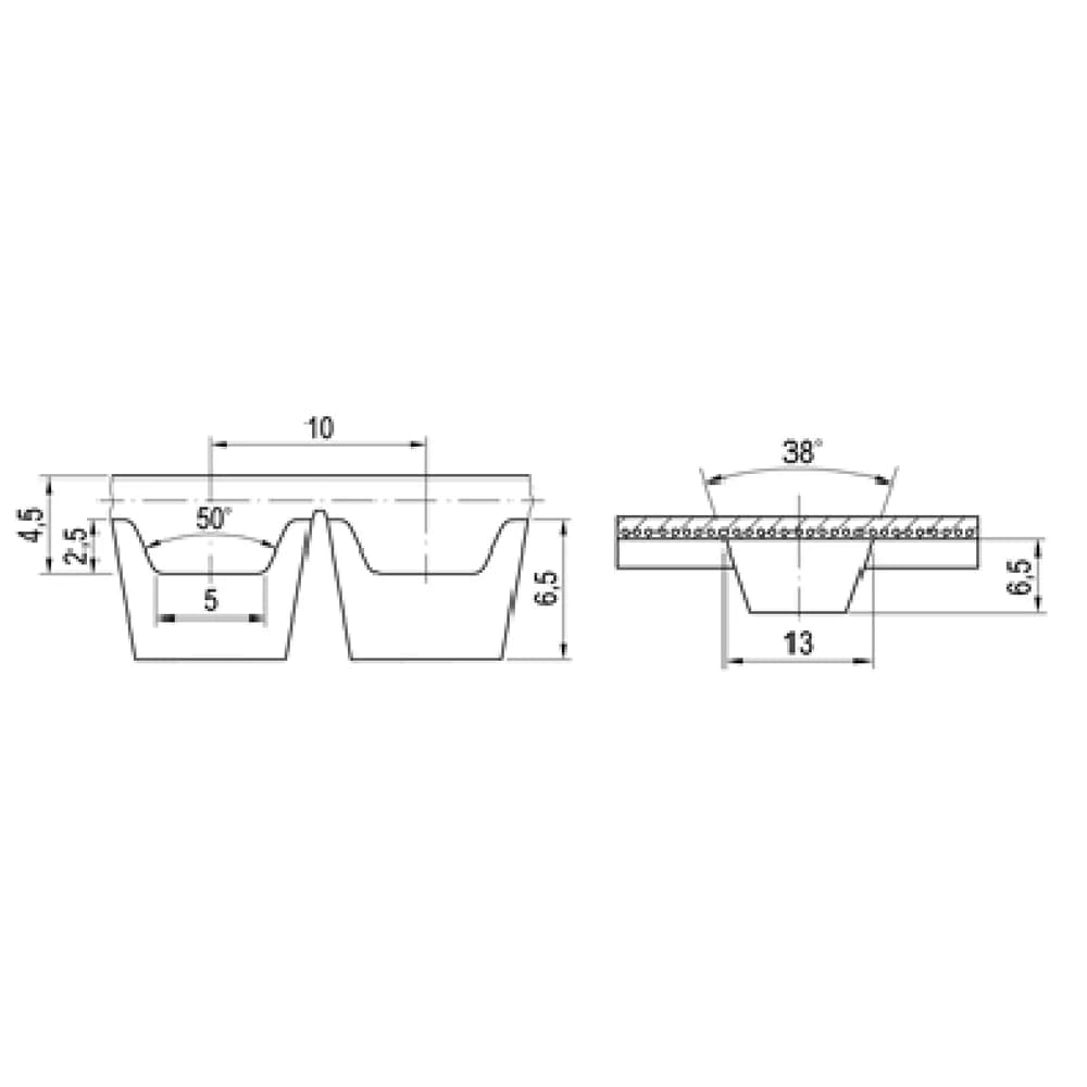 Esquema oficial de la correa Optibelt Alpha Flex