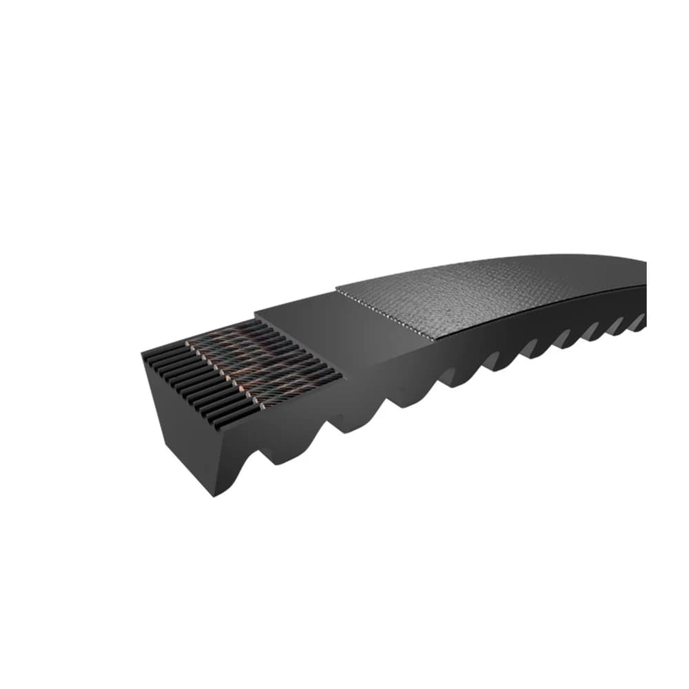 Render del corte de la construcción de una correa en V clásica SKF, serie EPDM cogged raw edge classical belts