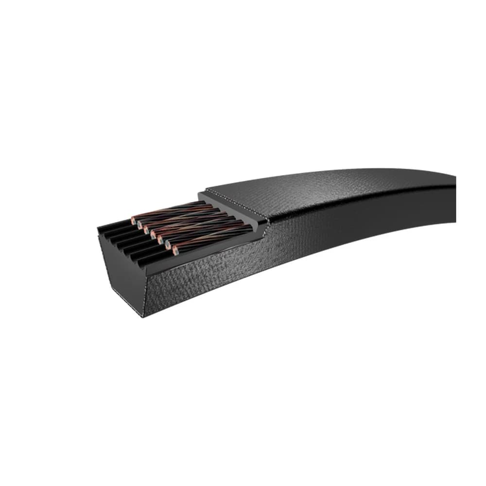 Render del corte de la construcción de una correa en V clásica SKF, serie Wrapped classical belts