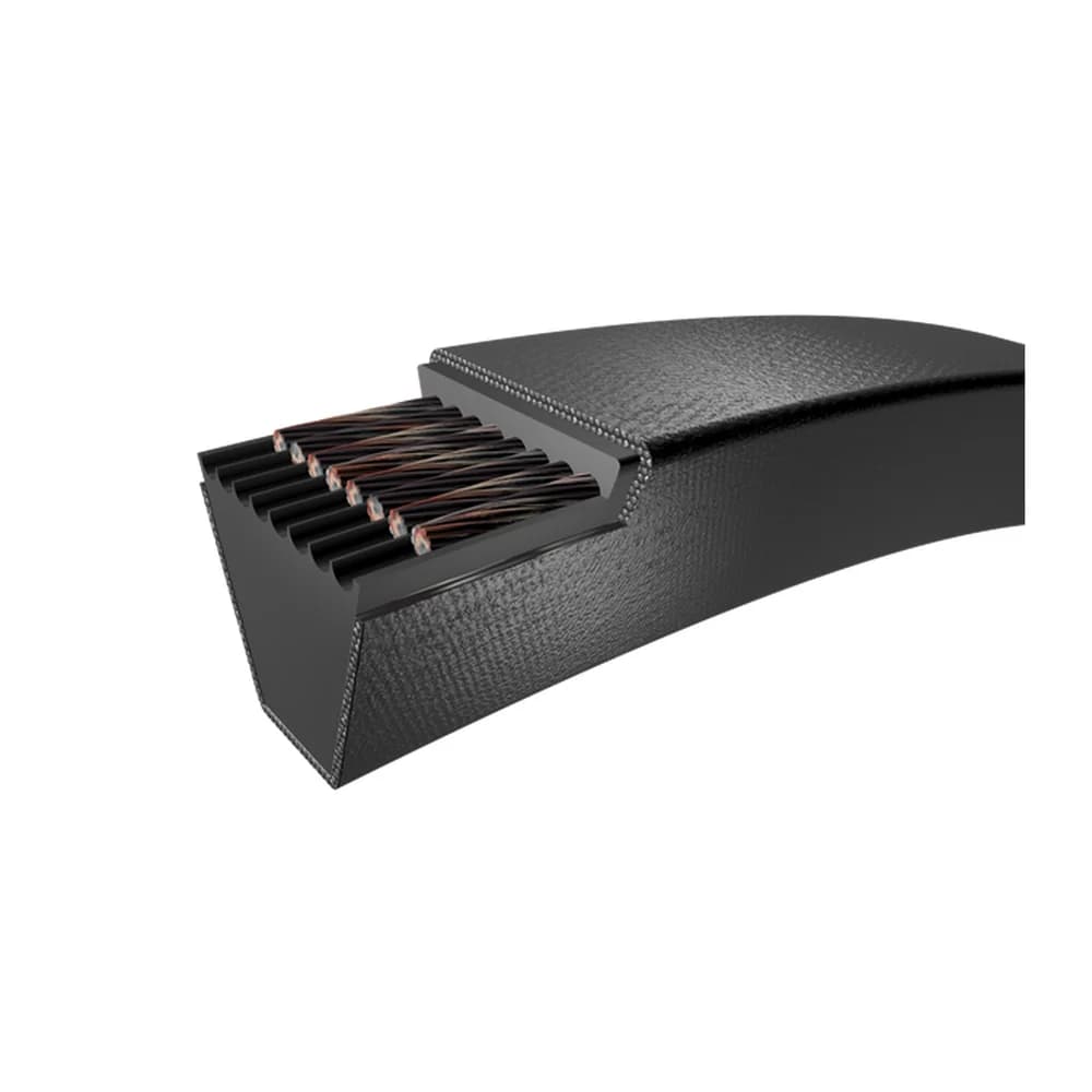 Render del corte de la construcción de una correa en V estrecha SKF, serie Wrapped narrow wedge belts