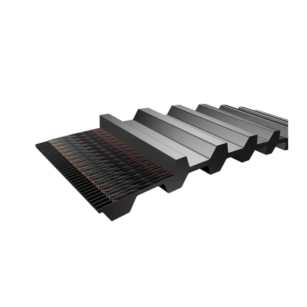 Render del corte de la construcción de una correa sincrónica SKF, serie Double-sided classical timing belts