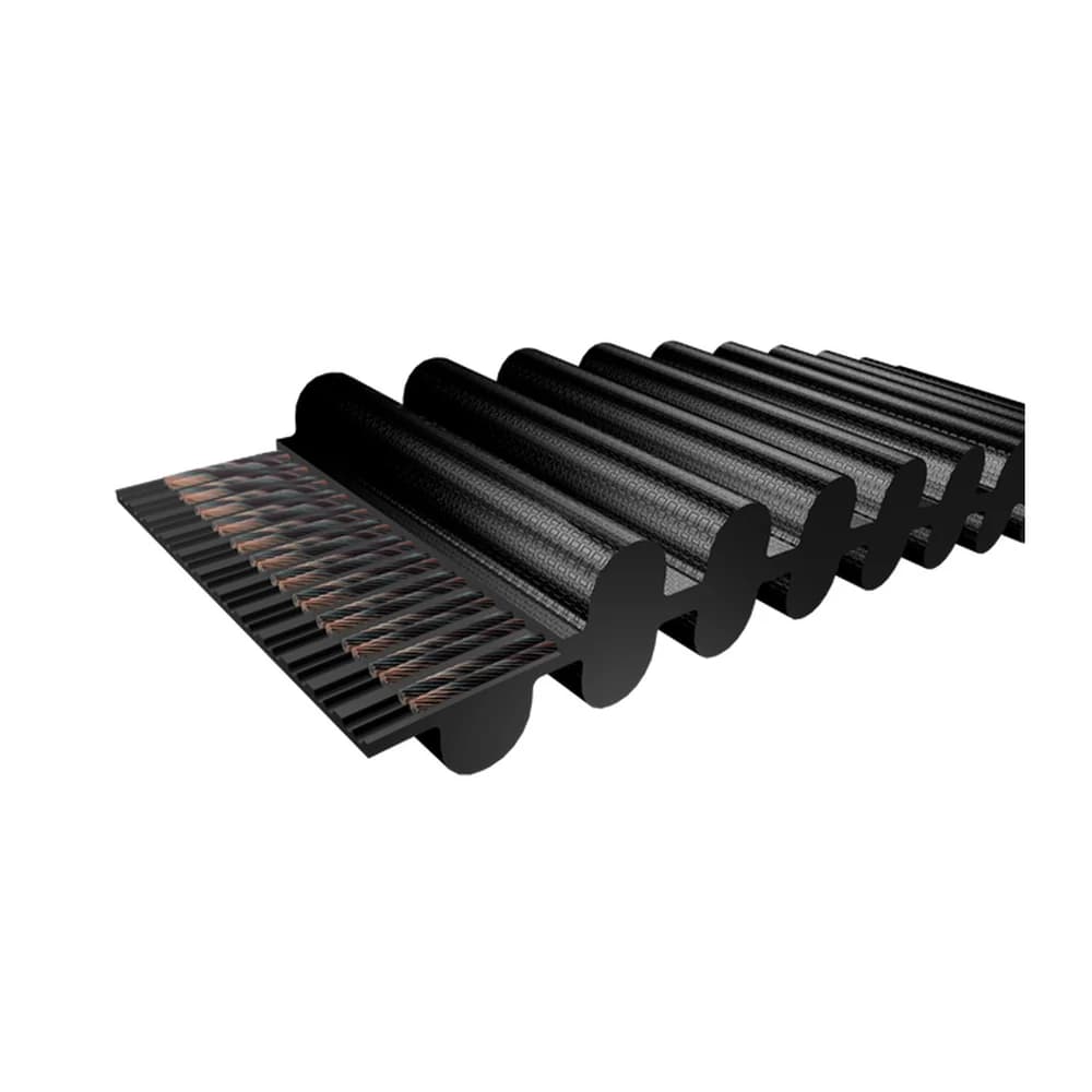Render del corte de la construcción de una correa sincrónica SKF, serie Double-sided HTD belts