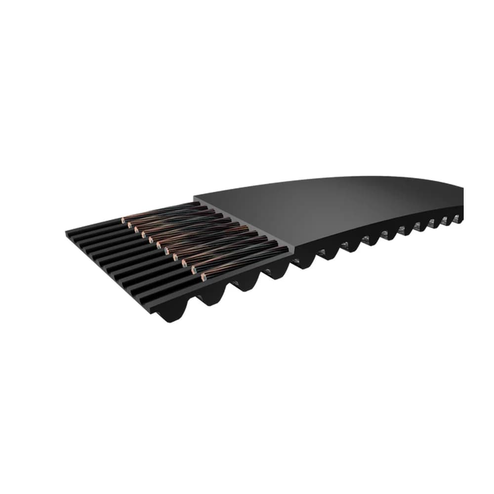 Render del corte de la construcción de una correa sincrónica SKF, serie Super torque (STS) timing belts