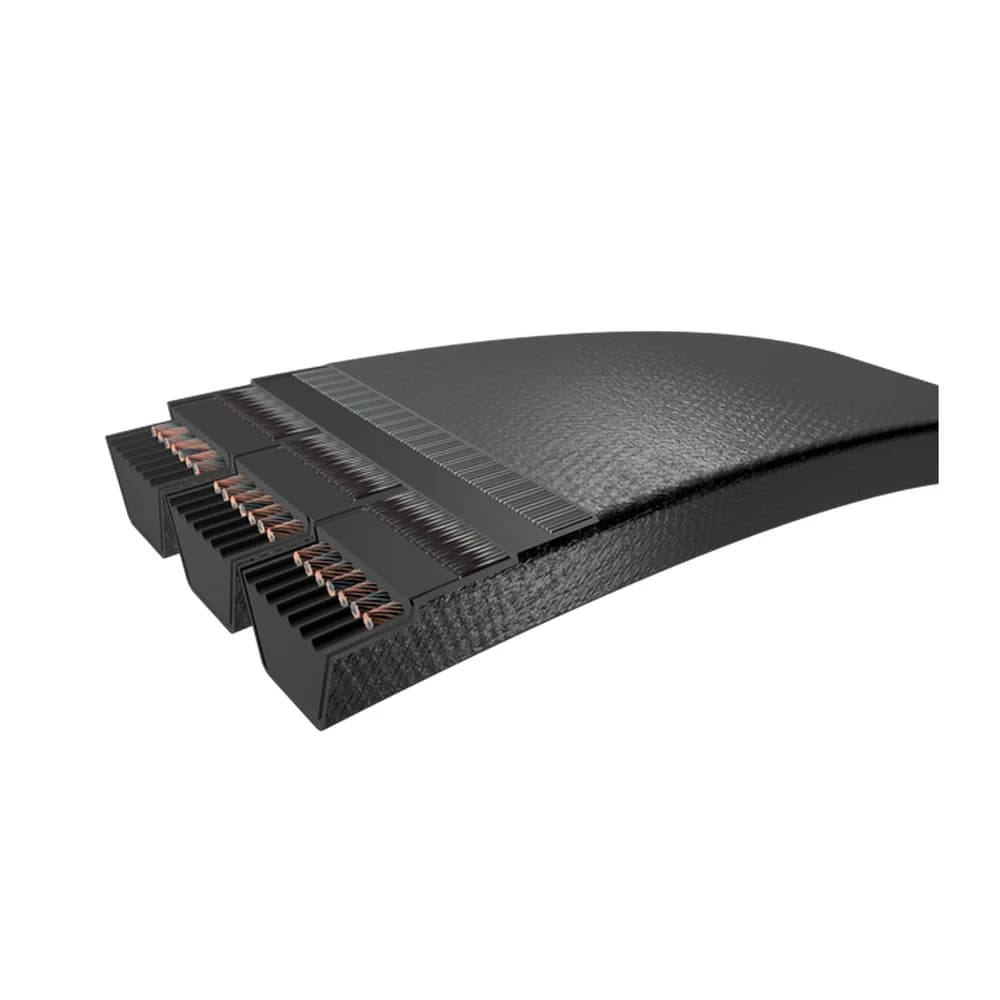 Render del corte de la construcción de una correa especial SKF, serie Banded classical belts